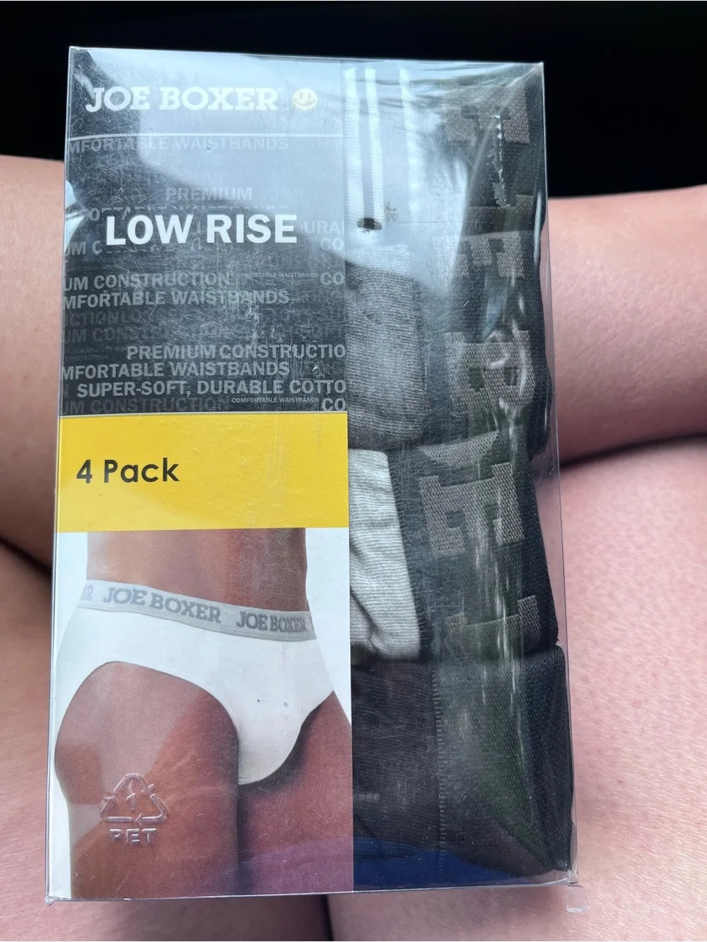 Joe Boxer Low Rise Briefs 4-Pack - Black, Gray, White
